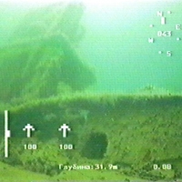 Submarine wreck from World war II (depth of 31,9 m)