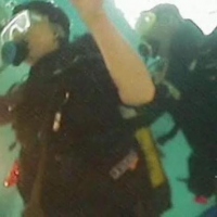 GNOM observes experimental dive in the swimmingpool
