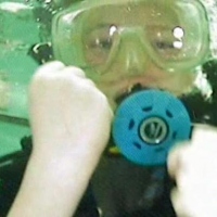 GNOM observes experimental dive in the swimmingpool